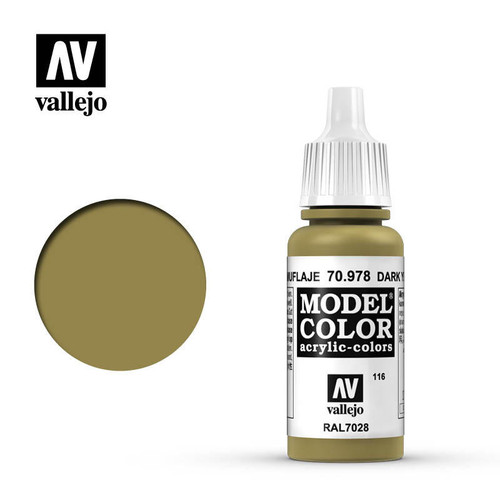 VJ70978 Vallejo Paint 17ml Bottle Dark Yellow Model Color MMD Squadron